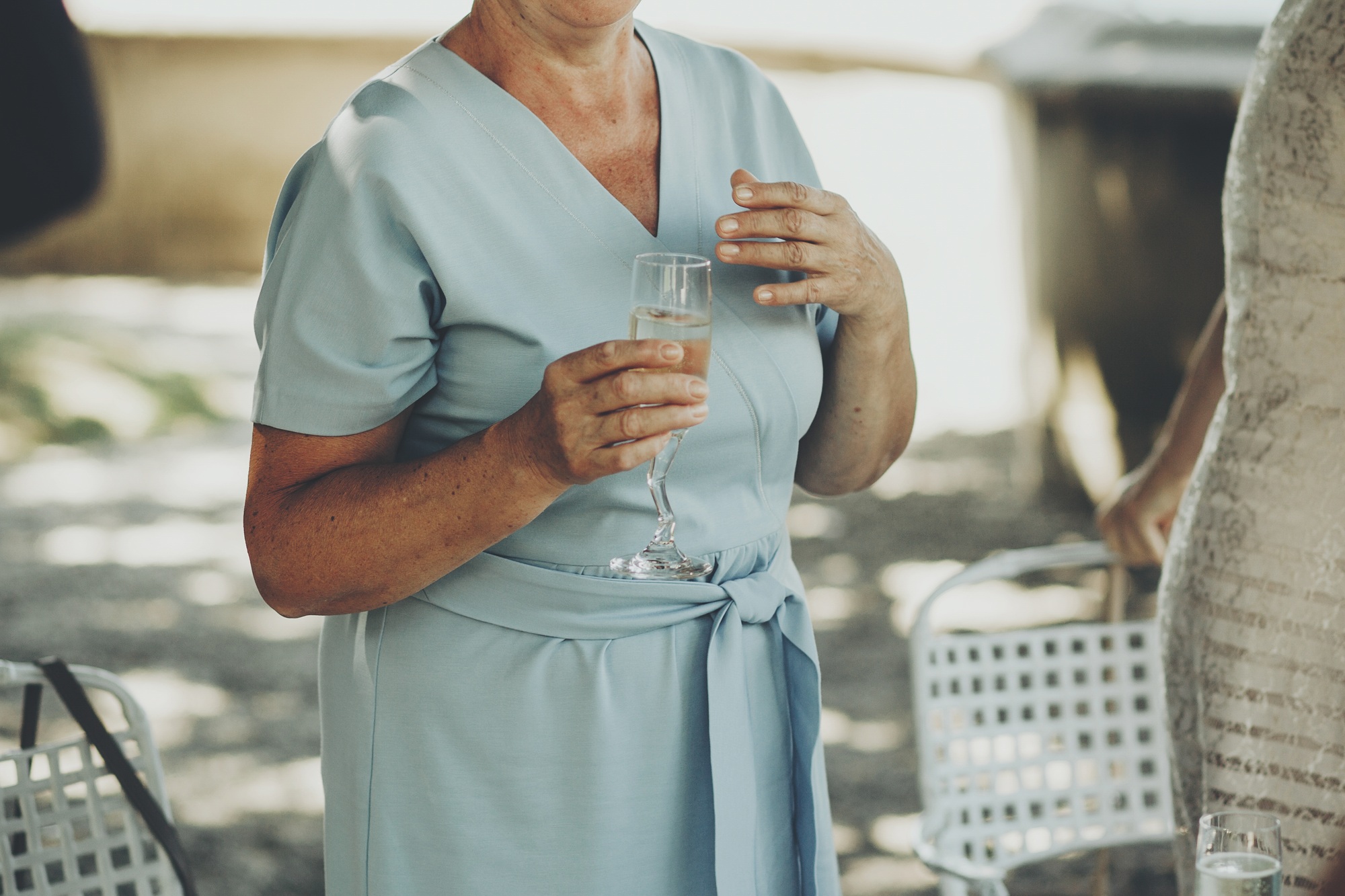Mother performing speech at wedding reception