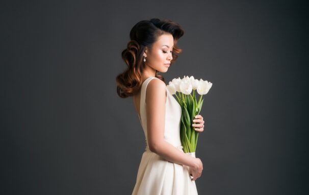 young beautiful stylish woman, bride, bridal fashion