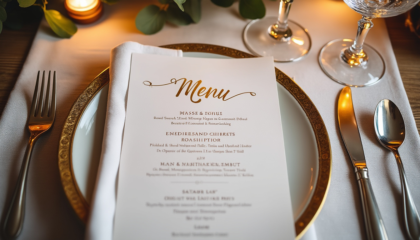 trouvez l'inspiration avec nos idées de menus de mariage chic, adaptées à tous les budgets. surprenez vos invités avec une sélection gourmande et élégante pour un jour inoubliable.