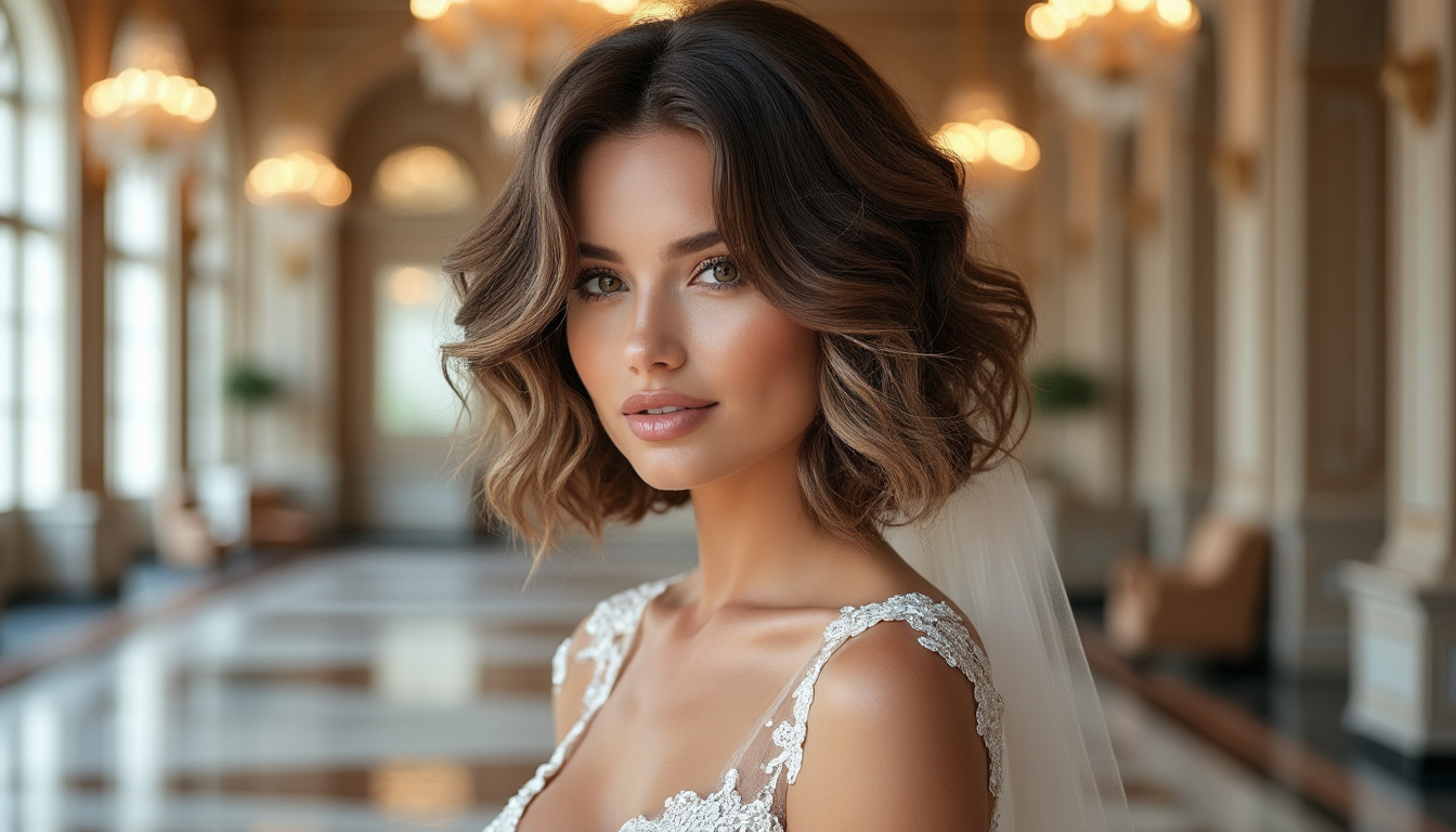 découvrez les tendances coiffure mariage 2025 : le carré plongeant bouclé s’impose comme la coupe phare pour une mariée élégante et moderne. inspirez-vous de ce style sensationnel pour un look inoubliable le grand jour.