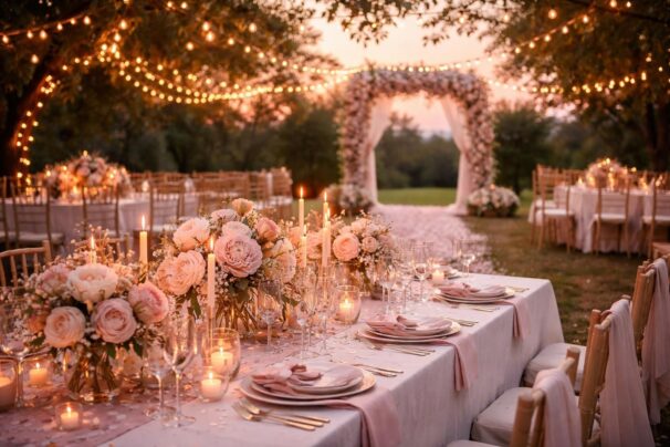 Comment créer une ambiance romantique avec un thème de mariage rose poudré