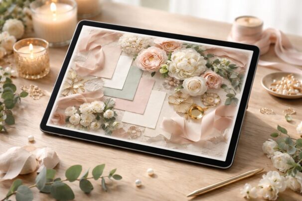 Déco de mariage : moodboard sur tablette tactile pour accorder chaque détail