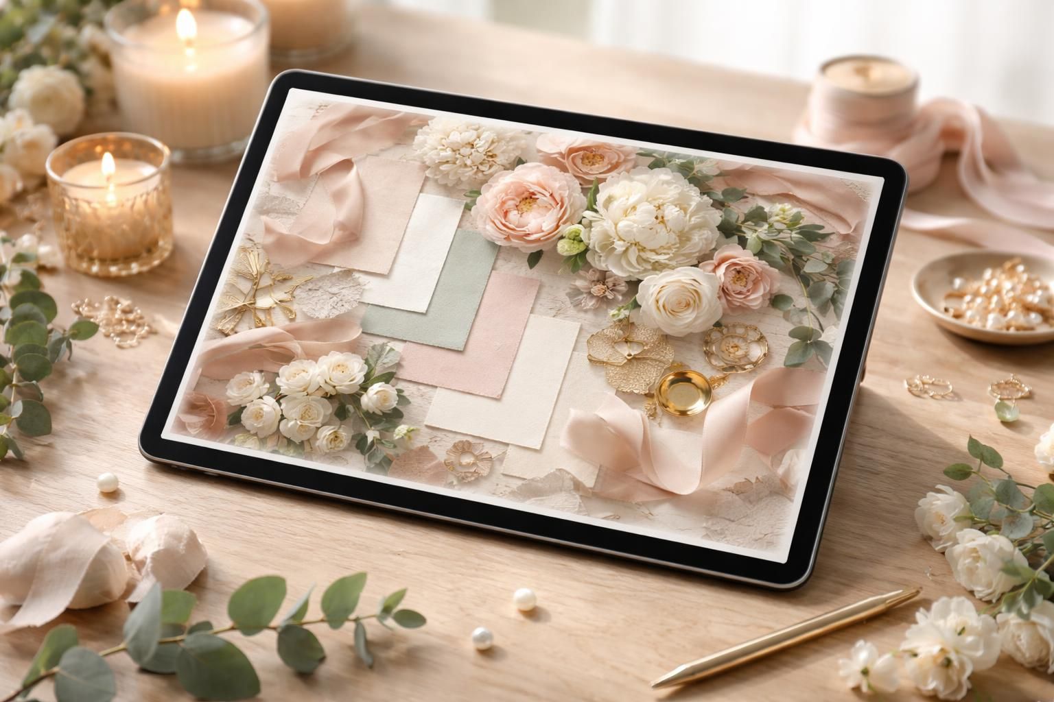 découvrez comment créer un moodboard de décoration de mariage sur tablette tactile pour harmoniser chaque détail de votre événement avec style et facilité.
