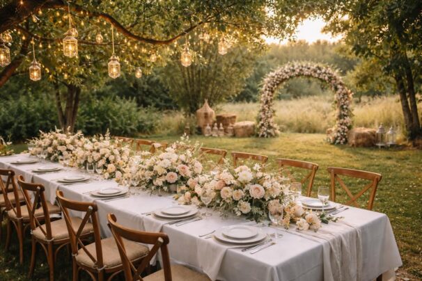 découvrez notre guide complet pour organiser un repas champêtre et créer une décoration élégante, afin de réussir à coup sûr votre mariage en plein air.