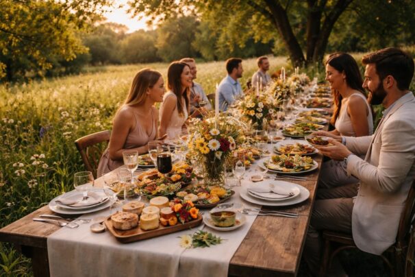 Repas champêtre pour un mariage : harmonie entre nature et gastronomie