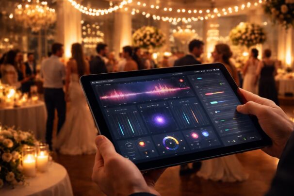 gérez facilement la musique et les transitions de votre soirée de mariage grâce à une tablette tactile microsoft pour une ambiance parfaite et des moments inoubliables.