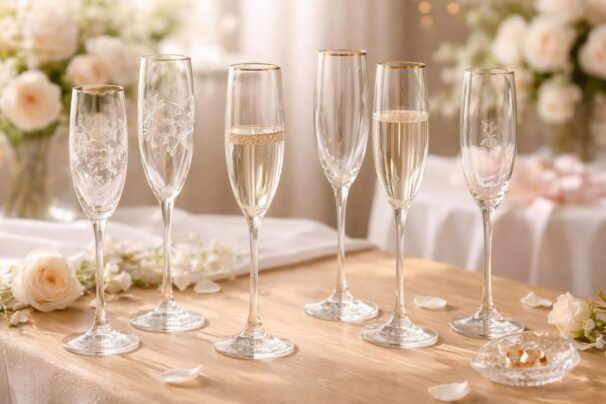 découvrez notre sélection élégante de flûtes à champagne parfaites pour célébrer votre mariage avec style et raffinement.