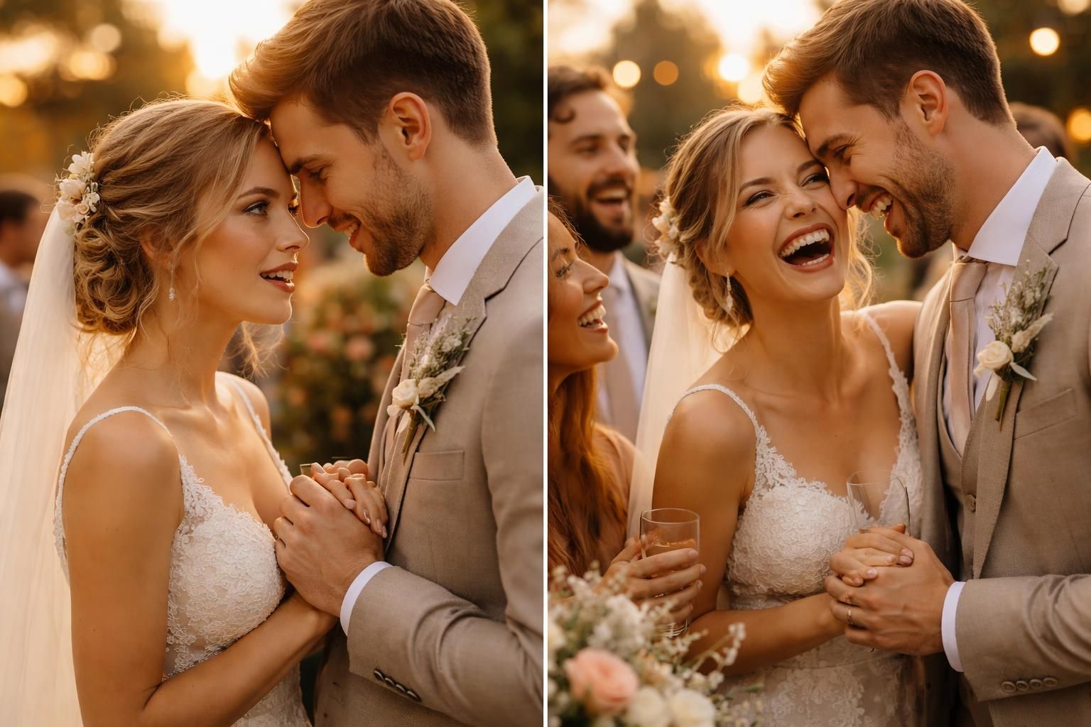 immortalisez les moments intimes et uniques de votre journée de mariage avec des photos authentiques et pleines d'émotion.