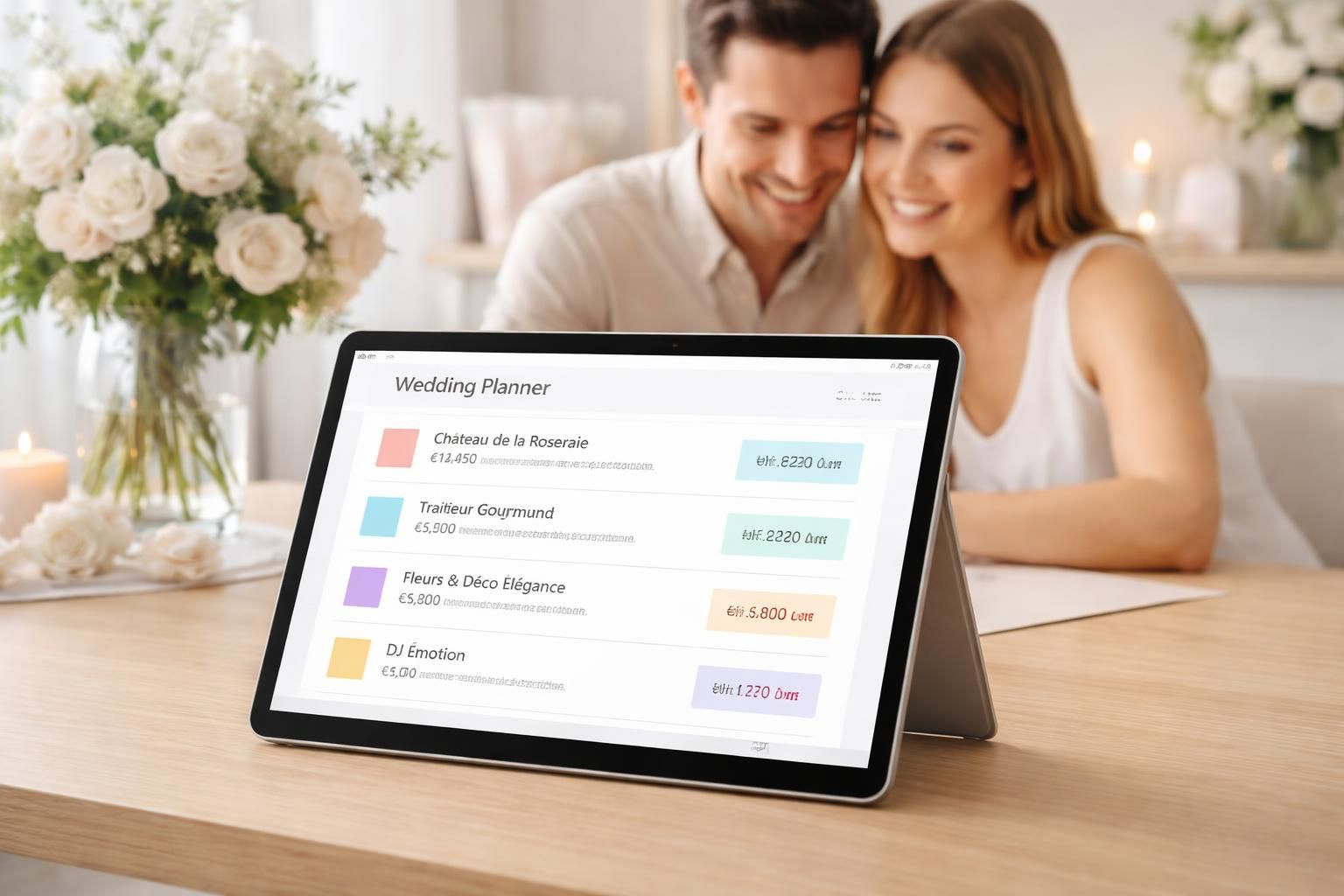 centralisez facilement tous les devis de votre mariage sur une tablette tactile microsoft, pour une organisation sans paperasse et zéro stress.