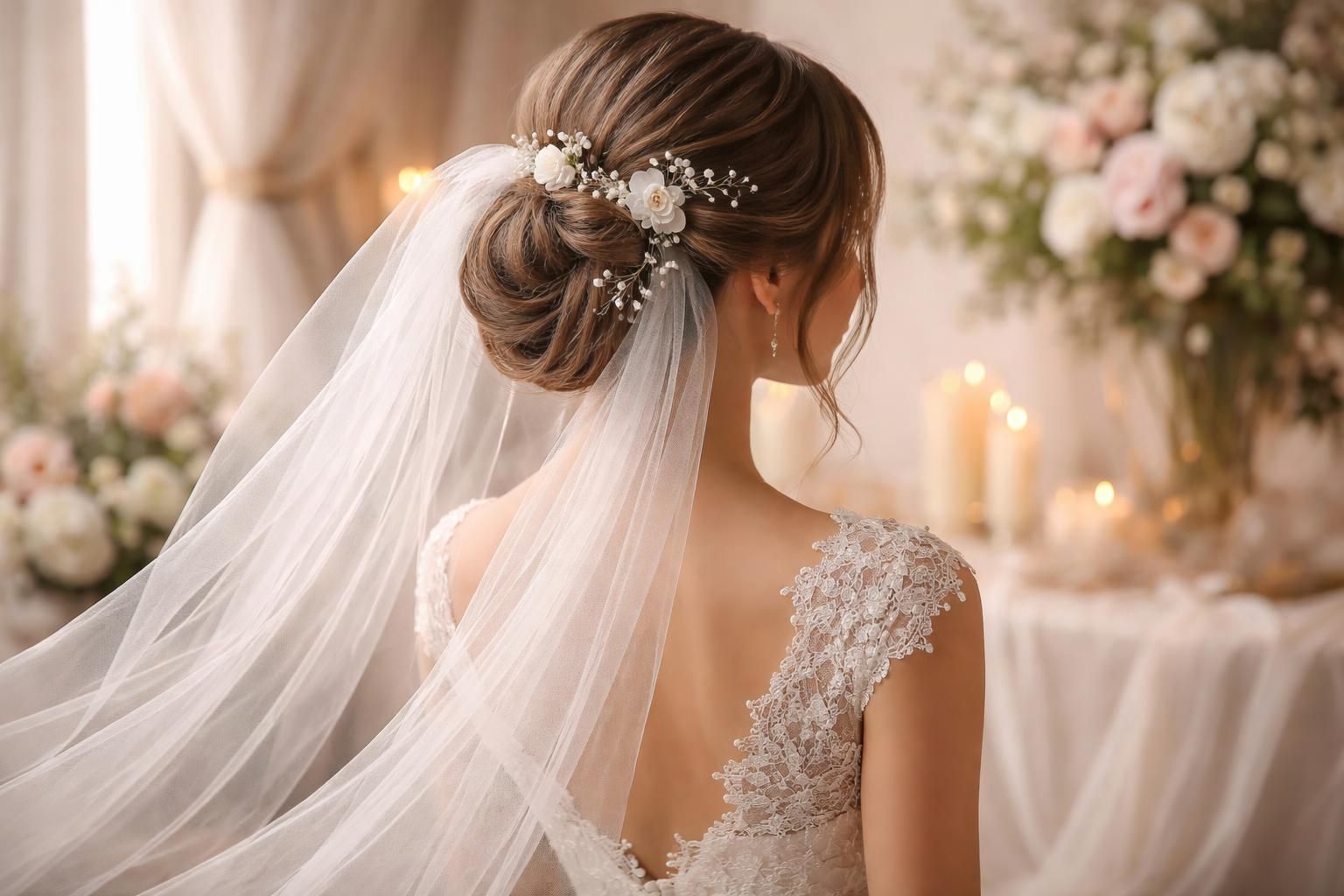 découvrez comment harmoniser le voile et la coiffure de mariage avec votre thème pour un look nuptial parfait et personnalisé.