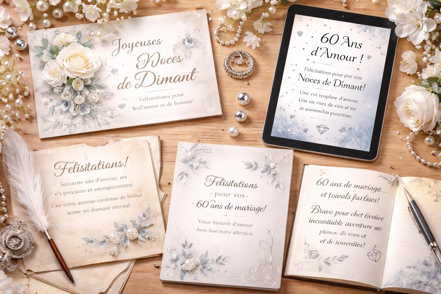 découvrez des exemples de textes de félicitations pour noces de diamant, adaptés à tous les styles, pour célébrer cet anniversaire exceptionnel avec élégance et émotion.