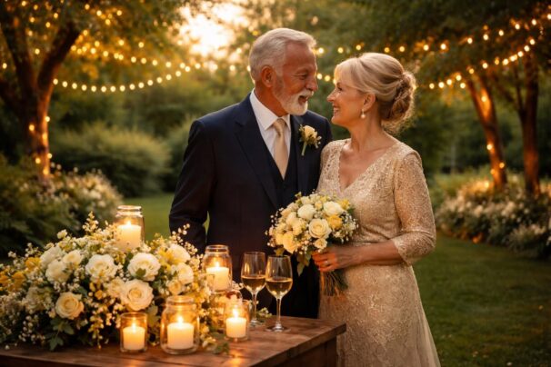 organisez une célébration intime et mémorable pour vos noces d'or, entourés de vos proches dans une ambiance chaleureuse et élégante.