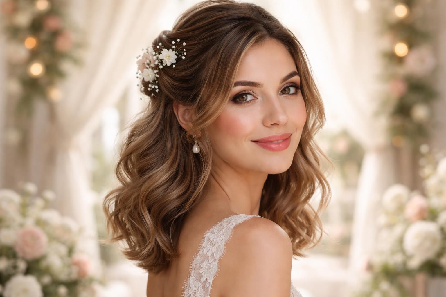 découvrez nos idées et conseils de coiffure pour sublimer vos cheveux mi-longs lors de votre mariage. styles élégants et astuces faciles pour un look parfait le jour j.