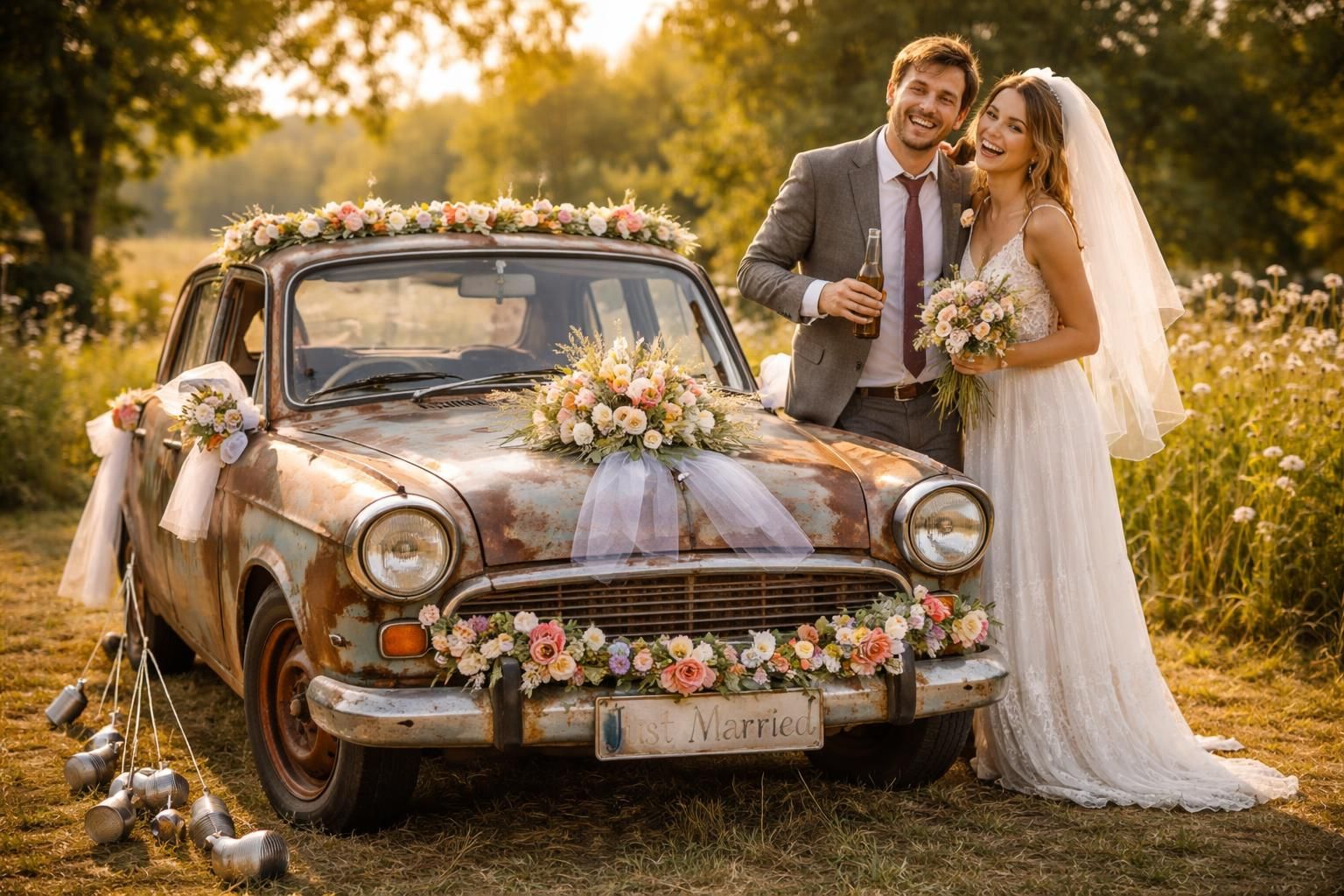 découvrez comment une voiture 'poubelle' peut apporter humour et charme à votre mariage, créant une ambiance unique et mémorable pour ce jour spécial.