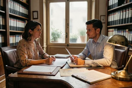 Couple mixte consultant un notaire français pour un mariage avec un conjoint en situation irrégulière