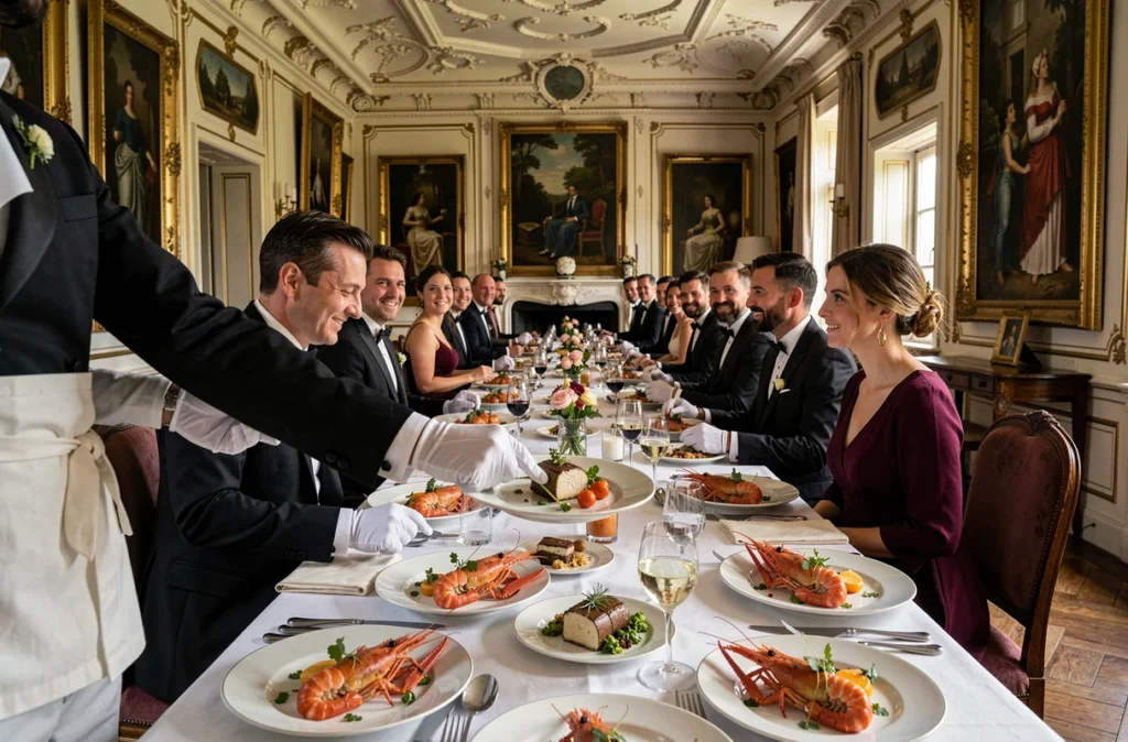 Service gastronomique lors d'un mariage intimiste dans un château de Loire-Atlantique